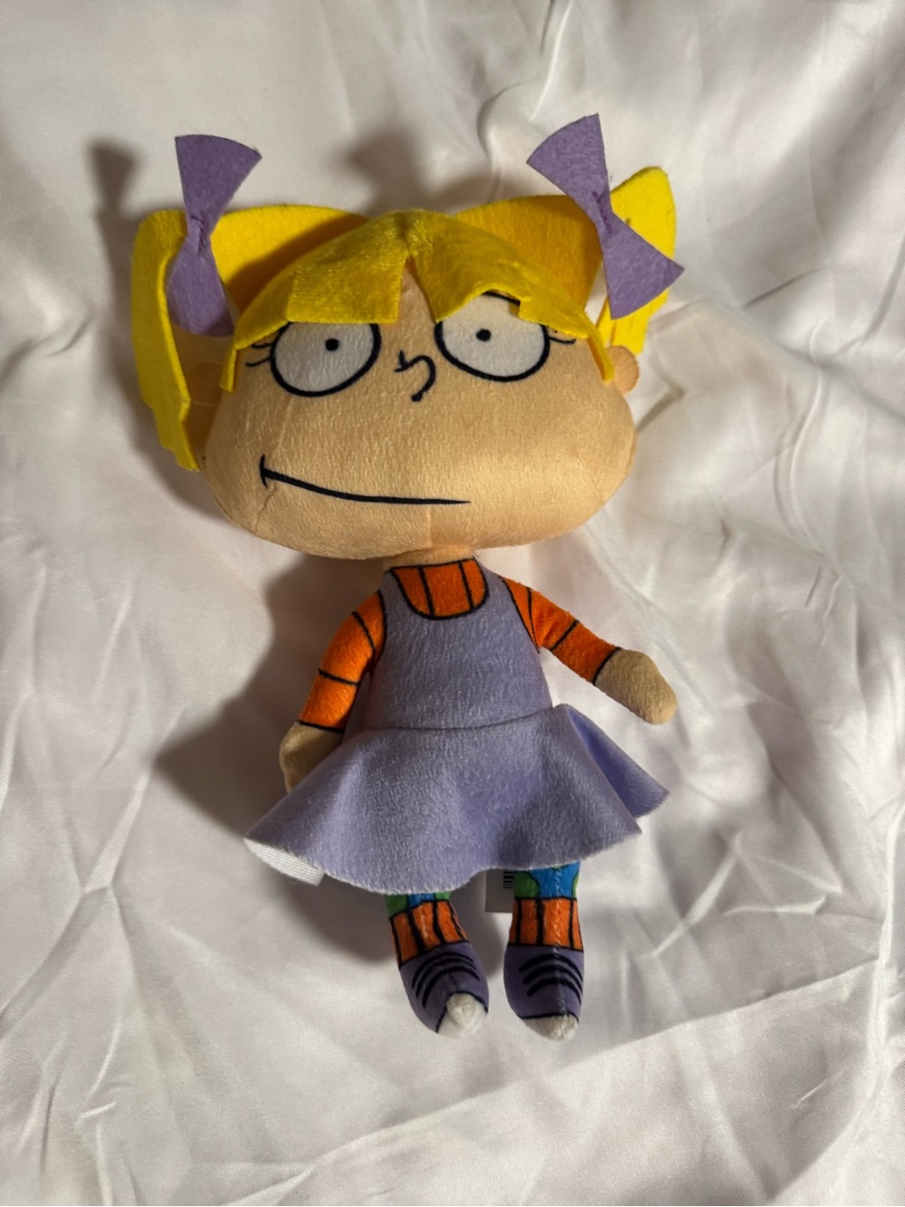 Nickelodeon Plush Doll - Yellow Hair, Purple Dress, Orange Striped Shirt